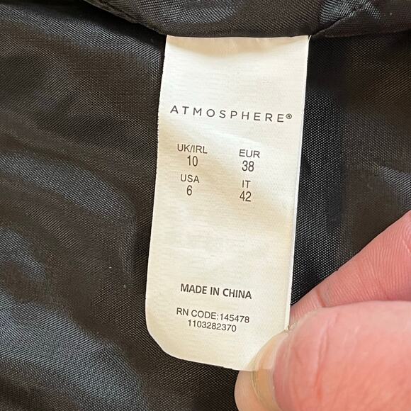 Atmosphere Black Faux Suede Fringe Vest – Boho Western Festival Style, Size 6 - Picture 9 of 13